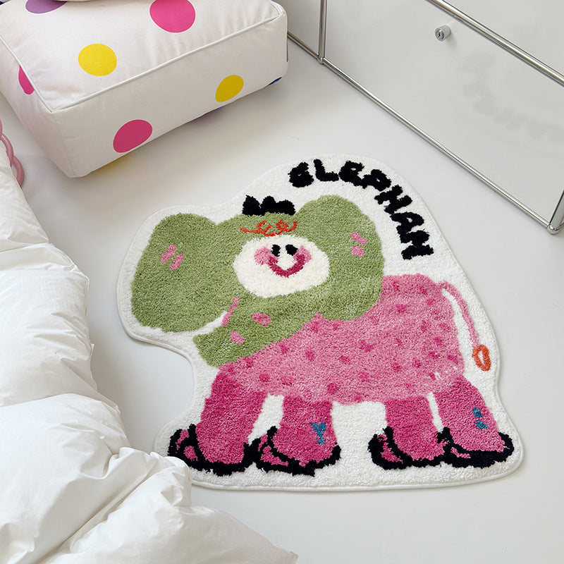 Elephant Theme Plush Rug
