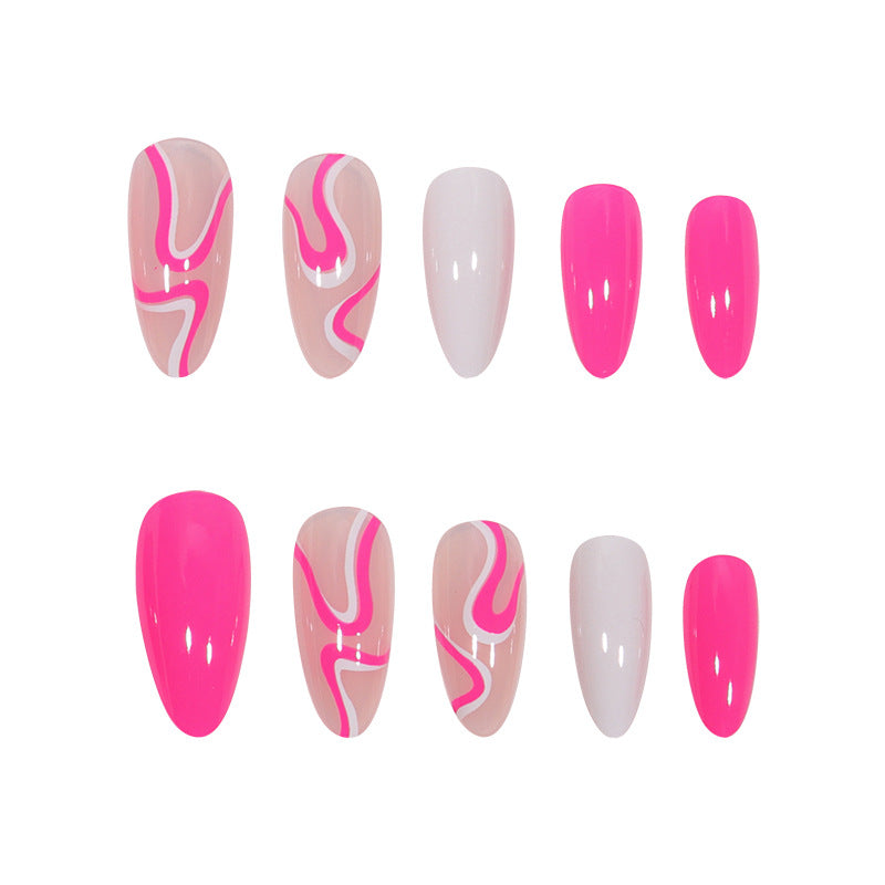 Abstract Swirl Design Press-On Nails Bowlift