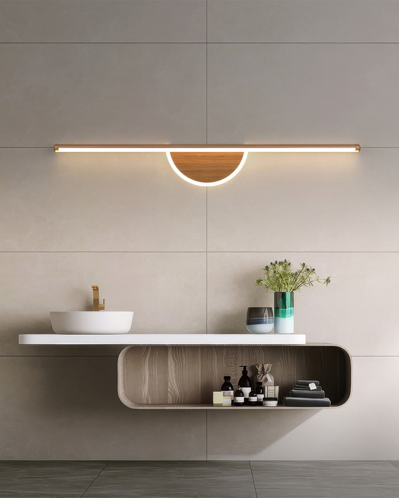 BowLift | Modern Wall Lamp made of Wooden Arch