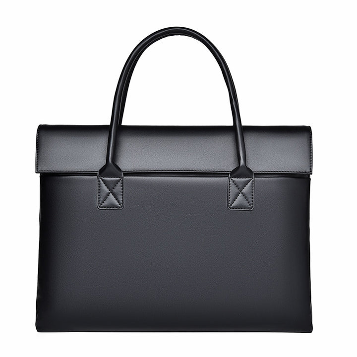 Elegant Structured Leather Office Tote Bag Bowlift