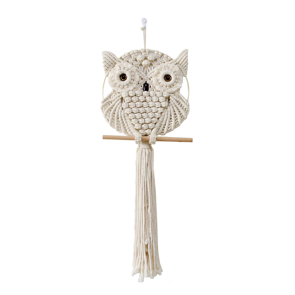 Artful Macrame Wall Hanging In Owl Shape Bowlift