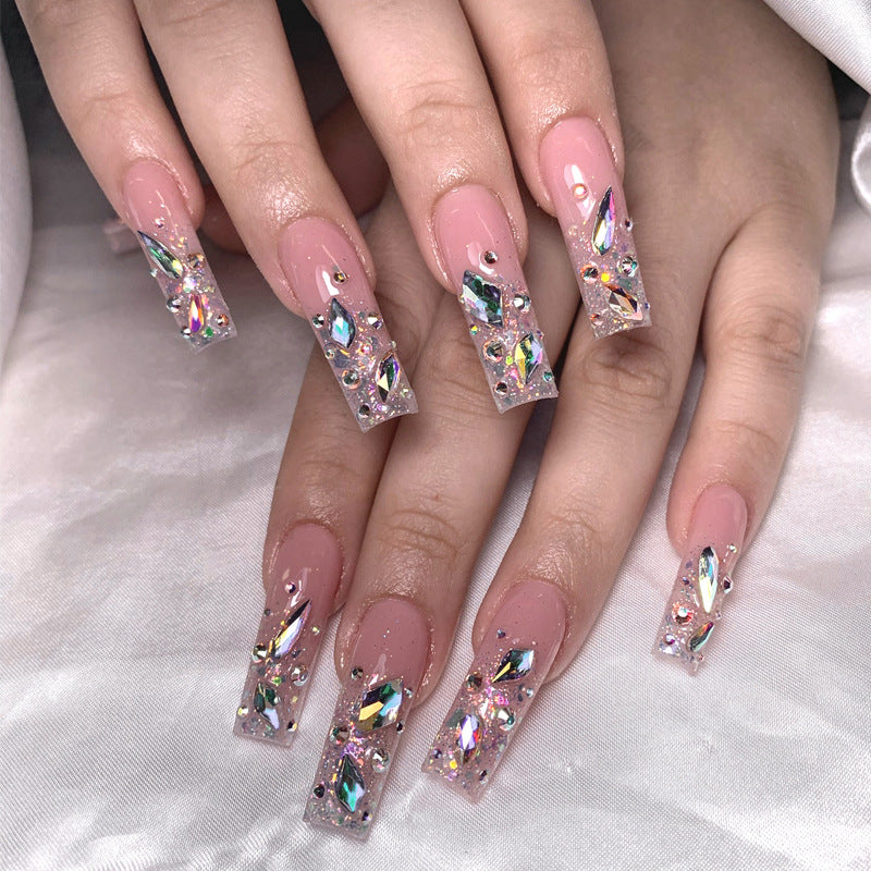 Decorative Press-On Nails with Rhinestone Accents Bowlift