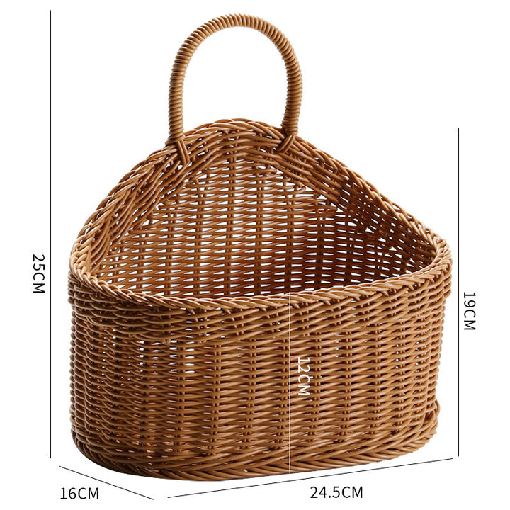 Women Handcrafted Rattan Storage Basket with Handle Bowlift