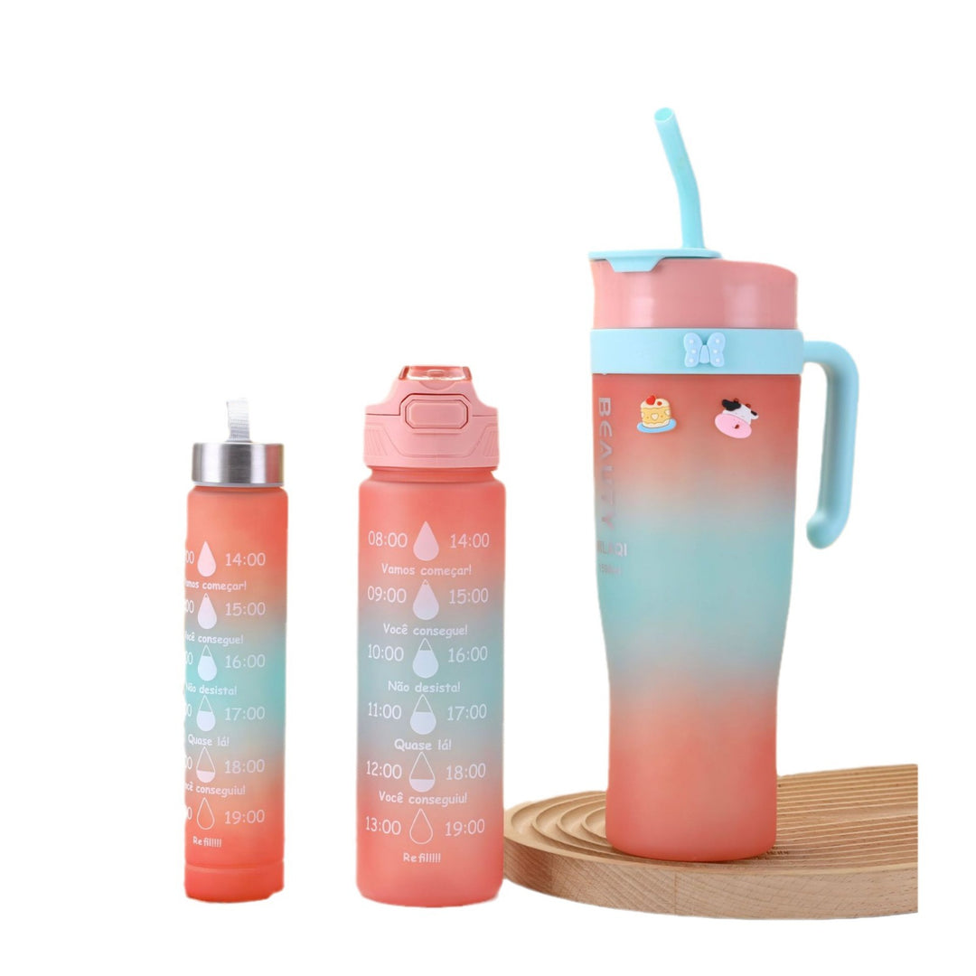 Ladies stylish and practical water bottle with design and time markings Bowlift