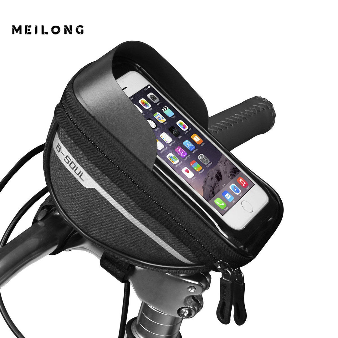 touchscreen handlebar phone bag with waterproof shell and reflective strip Bowlift