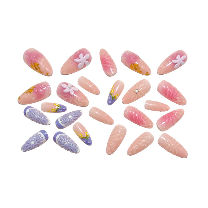 Nail art with artistic 3D flower designs Bowlift