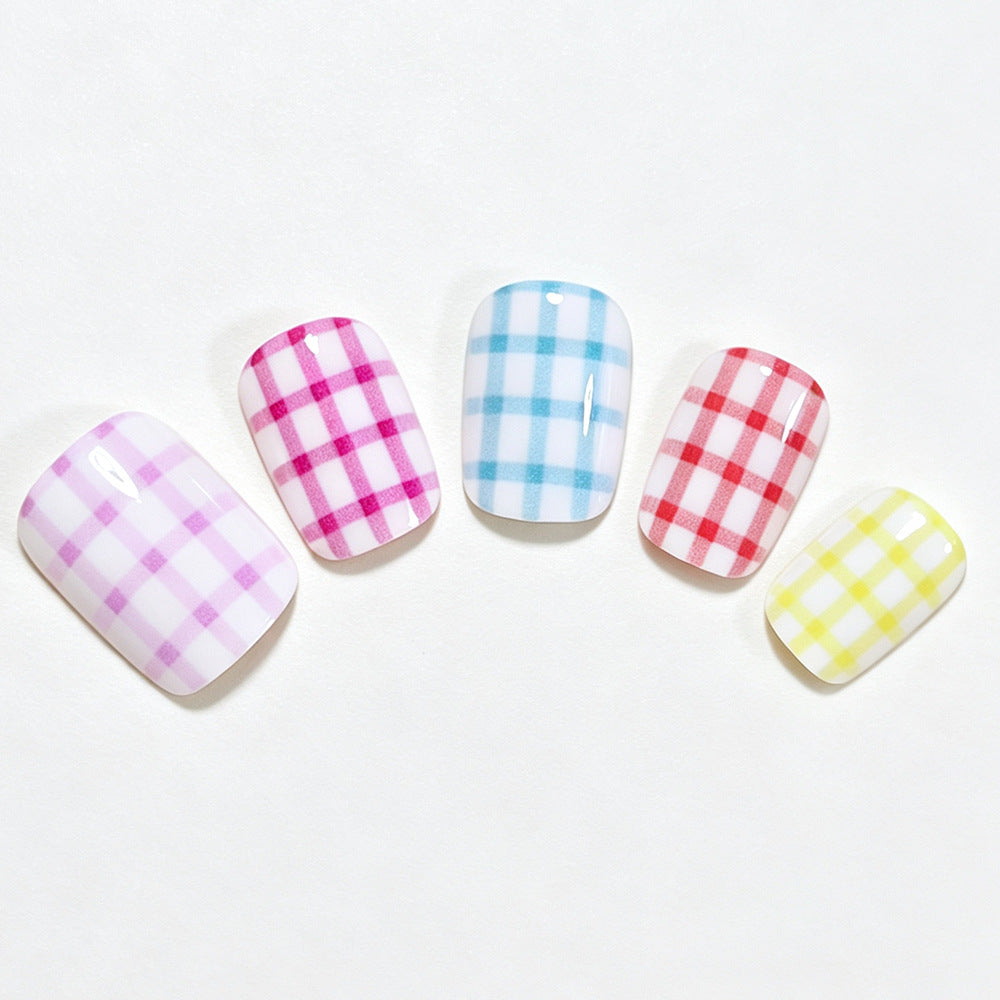 Gingham Pattern Nail Art Wraps Bowlift