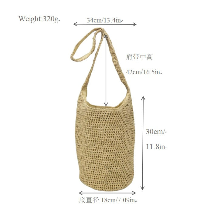 Braided Natural Material Tote Bag Bowlift