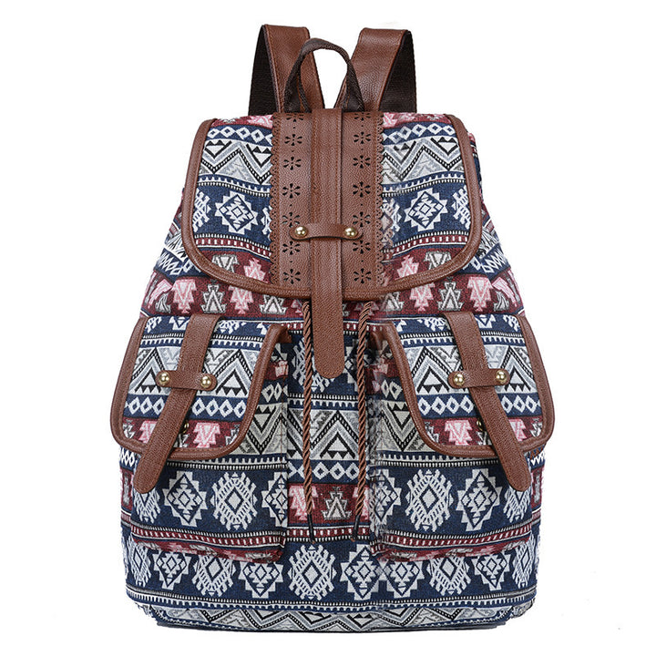 Bohemian Ethnic Print Backpack Bowlift