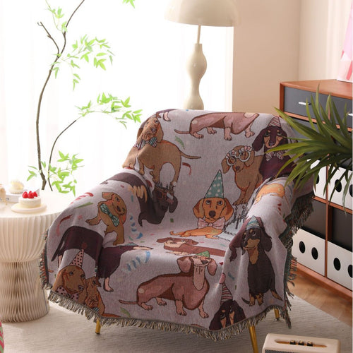 Decorative Pet-Themed Tapestry Throw Blanket