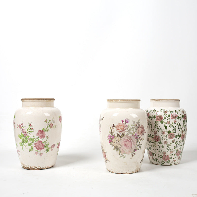 Floral Ceramic Vase with Artistic Design Bowlift