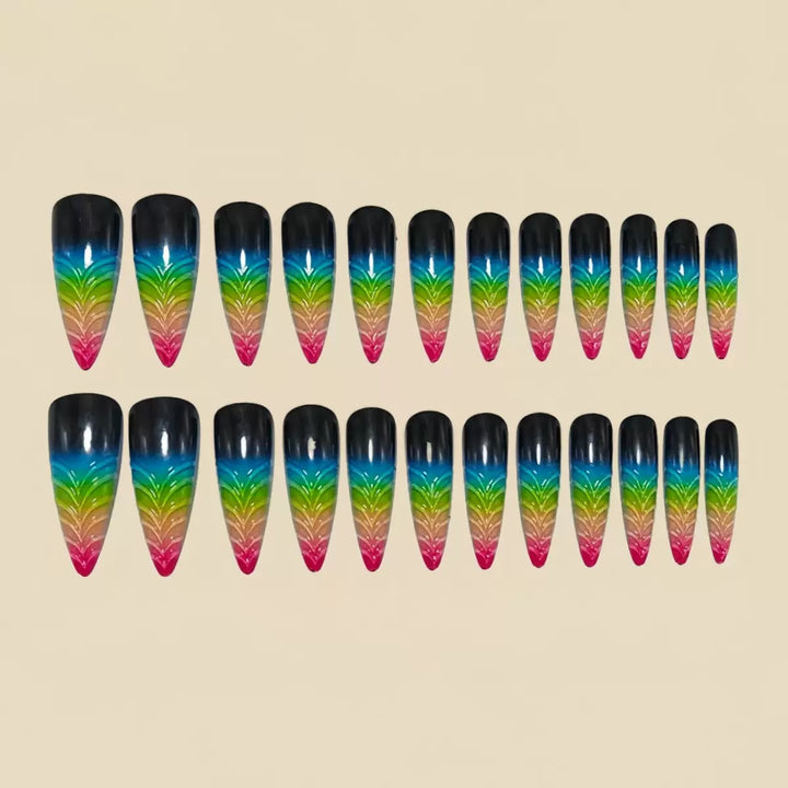 Artistic Leaf-Shaped Nail Extensions Bowlift