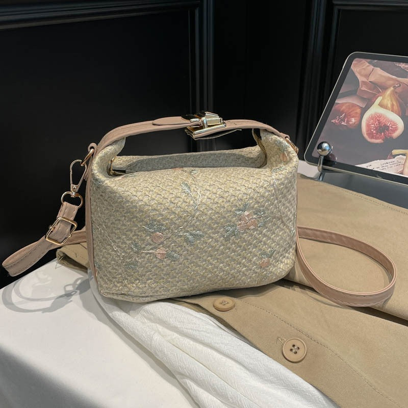 Embroidered Floral Mini Handbag Bowlift