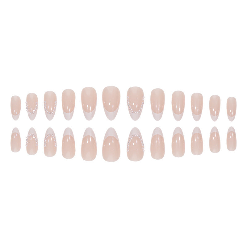 Elegant Stiletto Press-On Nails with Pearl Accents Bowlift