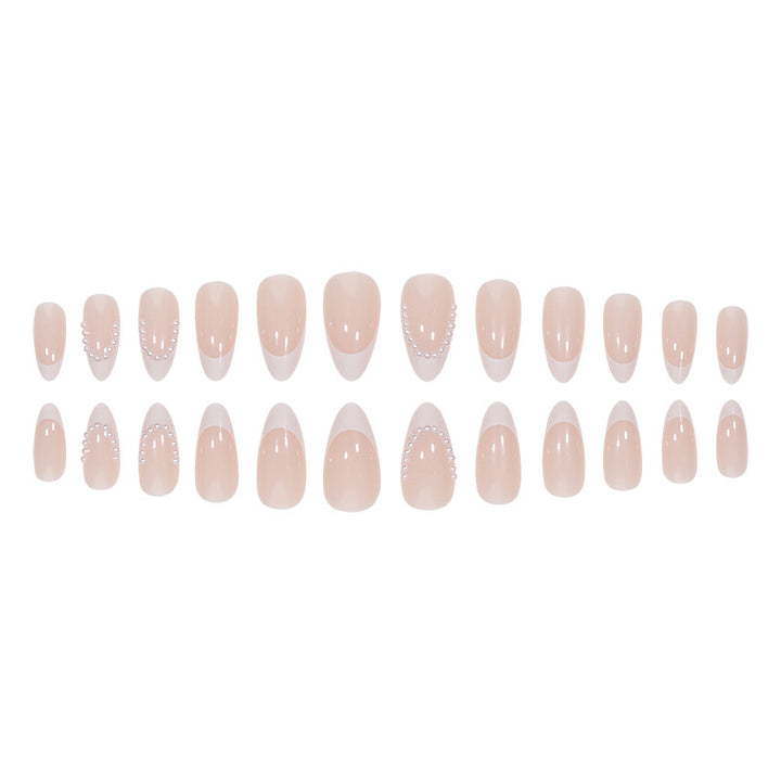 Elegant Stiletto Press-On Nails with Pearl Accents Bowlift