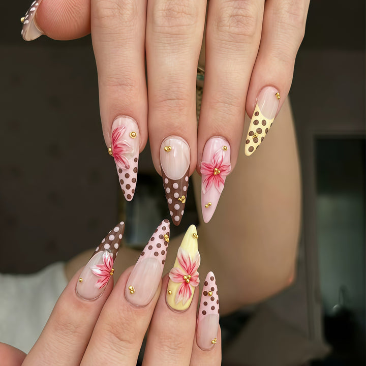 Decorative Stiletto Press-On Nail Extensions Bowlift 1787913981