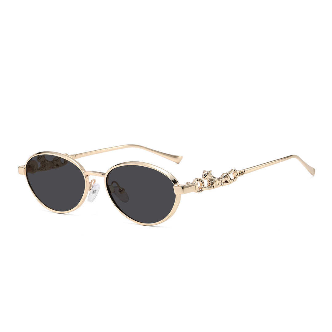 Decorative Oval Frame Sunglasses Bowlift