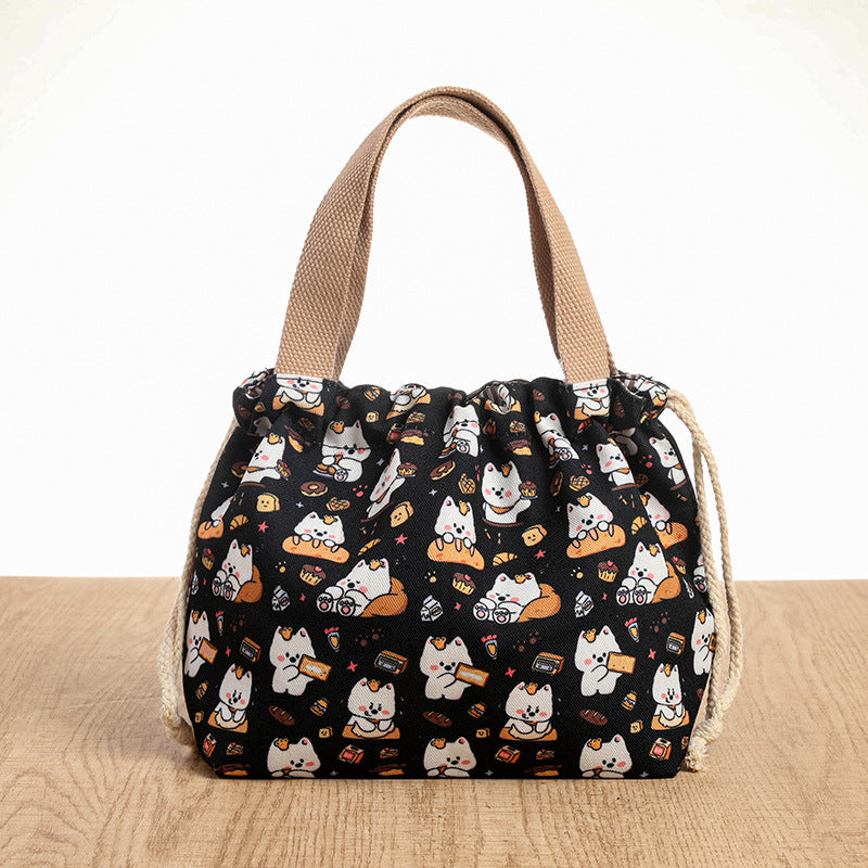Drawstring Cat-Themed Storage Bag Bowlift