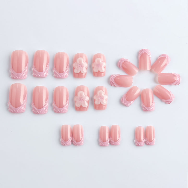 Elegant Floral Luxury Press-On Nails Bowlift