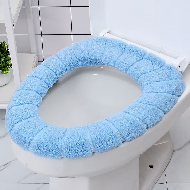 Plush Terry Microfiber Cushioned Toilet Seat Cover with Elastic Fit Bowlift
