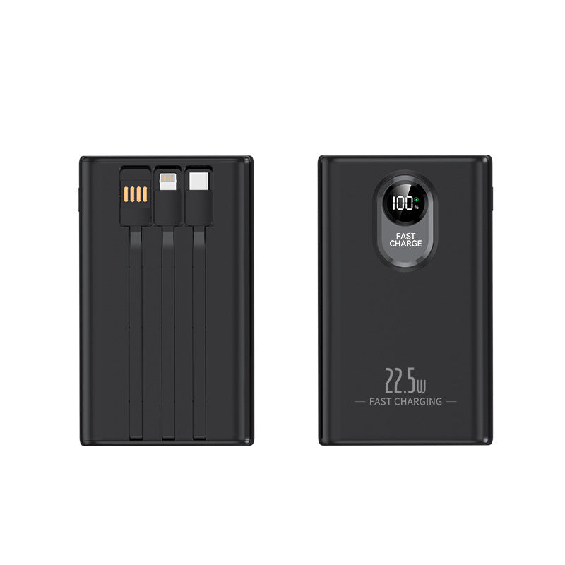 Portable power bank with integrated multifunction charging cable and LCD display Bowlift