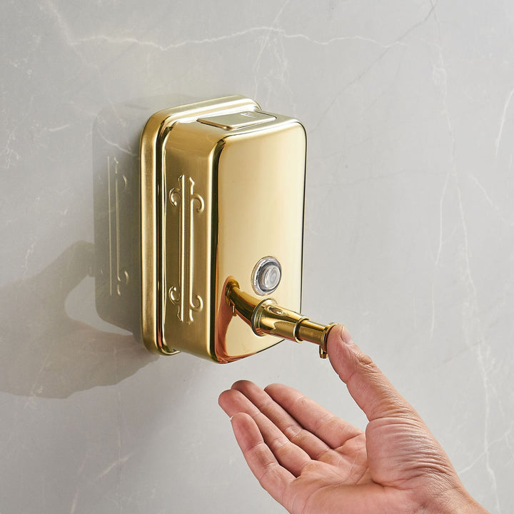 Wall-mounted stainless steel push-pump soap and lotion dispenser Bowlift