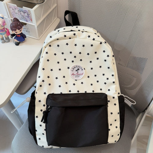 Star-Patterned School Backpack