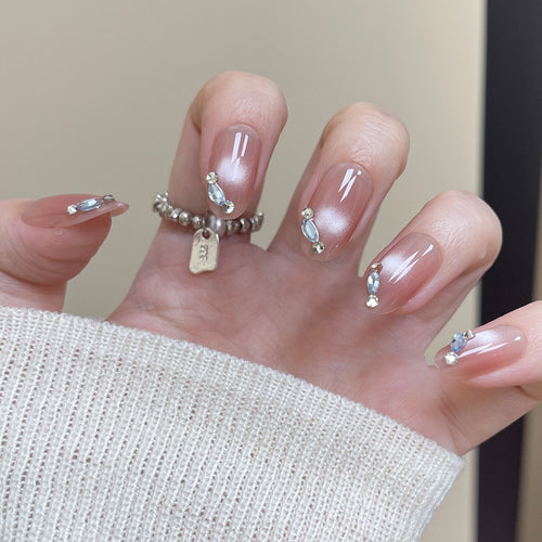 Elegant Rhinestone Embellished Nail Art Bowlift
