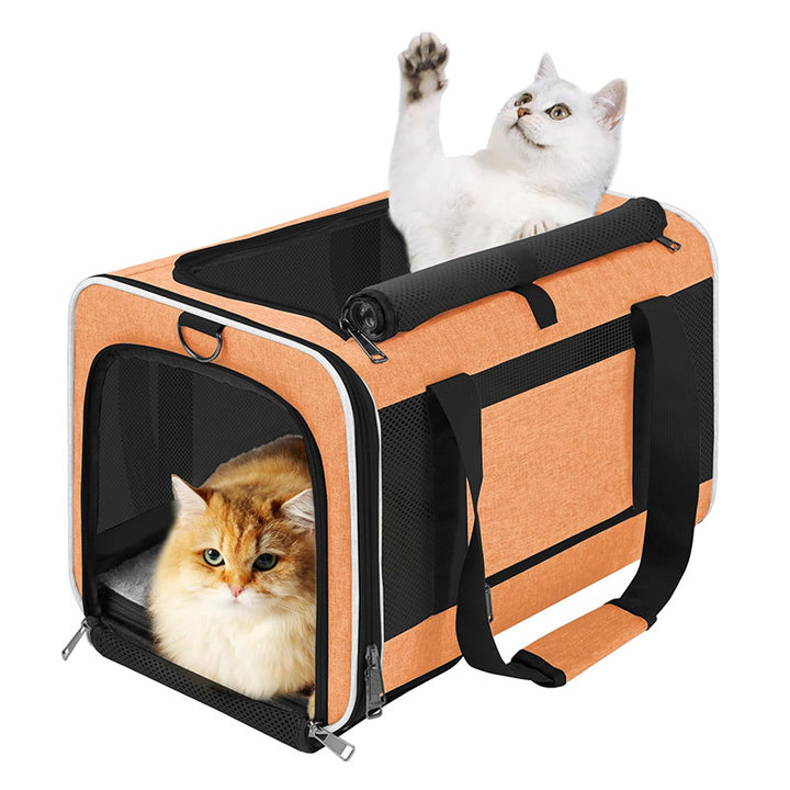 Portable Pet Travel Bag with Breathable Mesh Bowlift