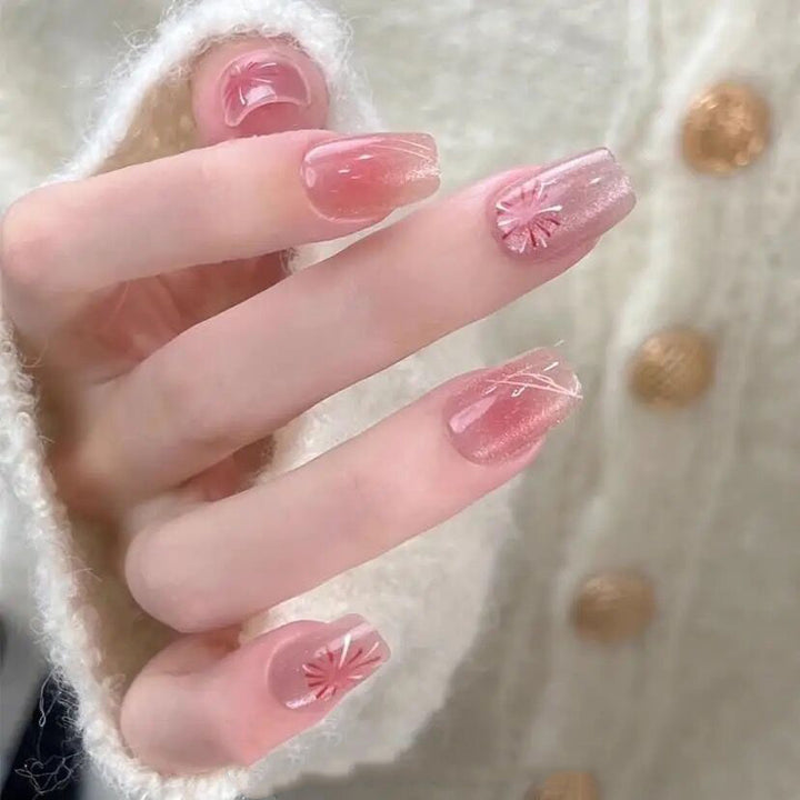 Acrylic nail set with glamorous accents and sparkling finish Bowlift