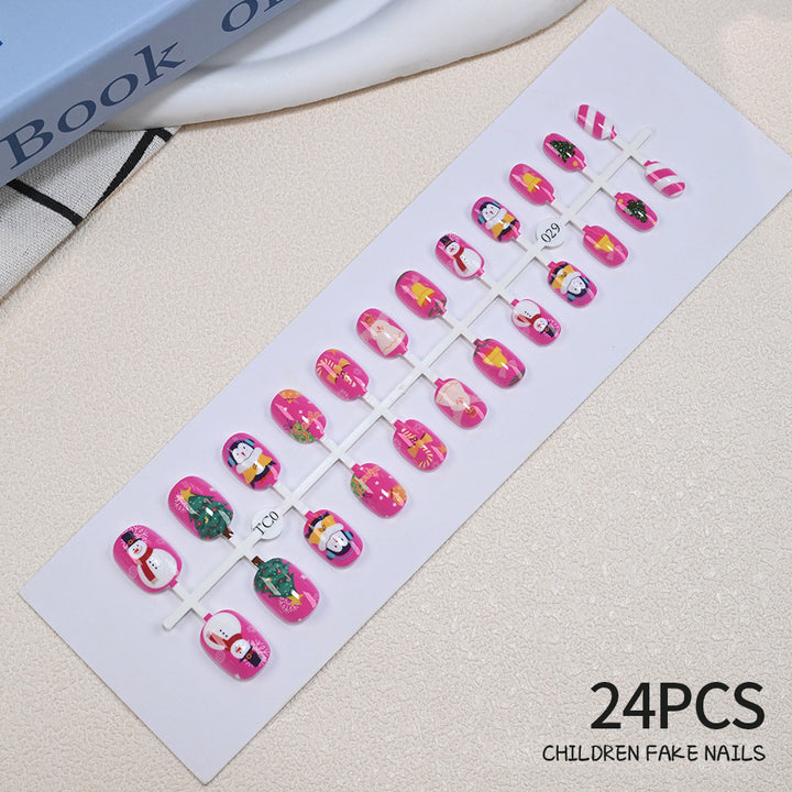 Children's Fun Holiday-Themed Fake Nail Set Bowlift