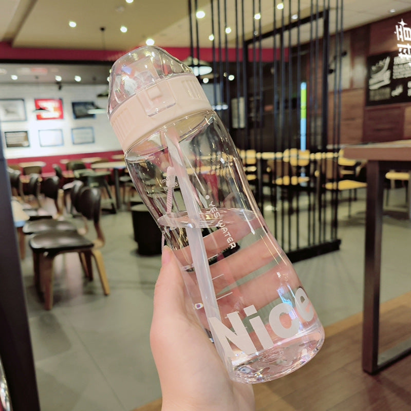 Women Ergonomic Sports Water Bottle with Integrated Straw Function Bowlift