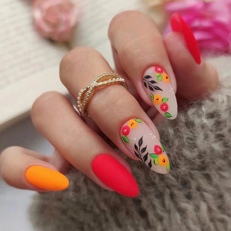 Artful nail extensions with colorful fruity decorations Bowlift