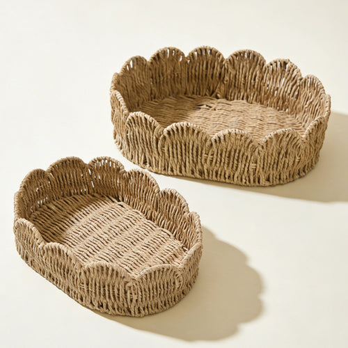 Decorative storage basket with wave edge Bowlift