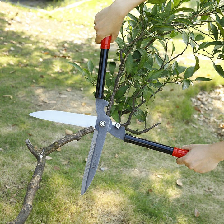Heavy-Duty Long-Blade Hedge Shears with Serrated Steel Blades and Non-Slip Grip Bowlift