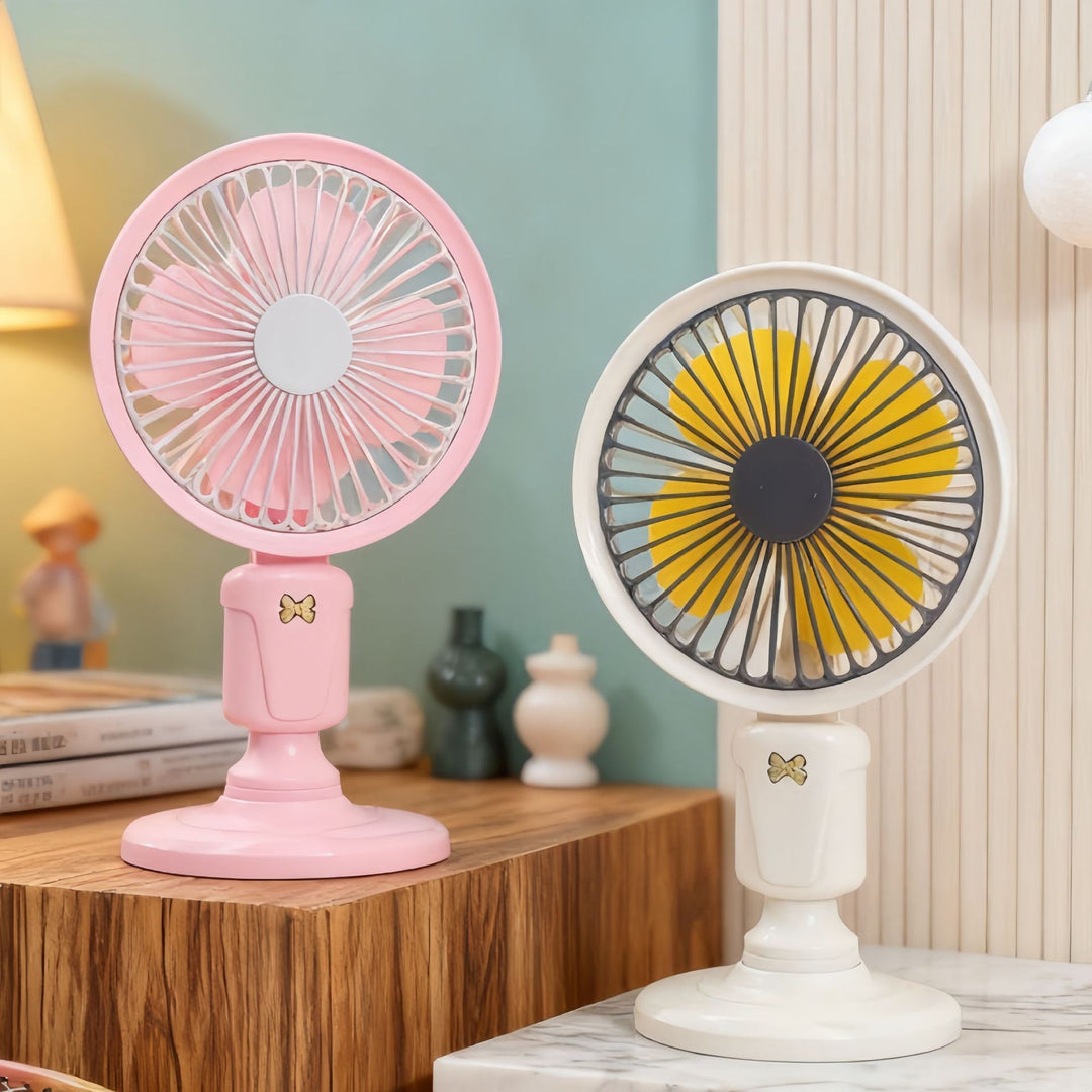 Women's Mini Desk Fan with Flexible Tilt Angle Bowlift