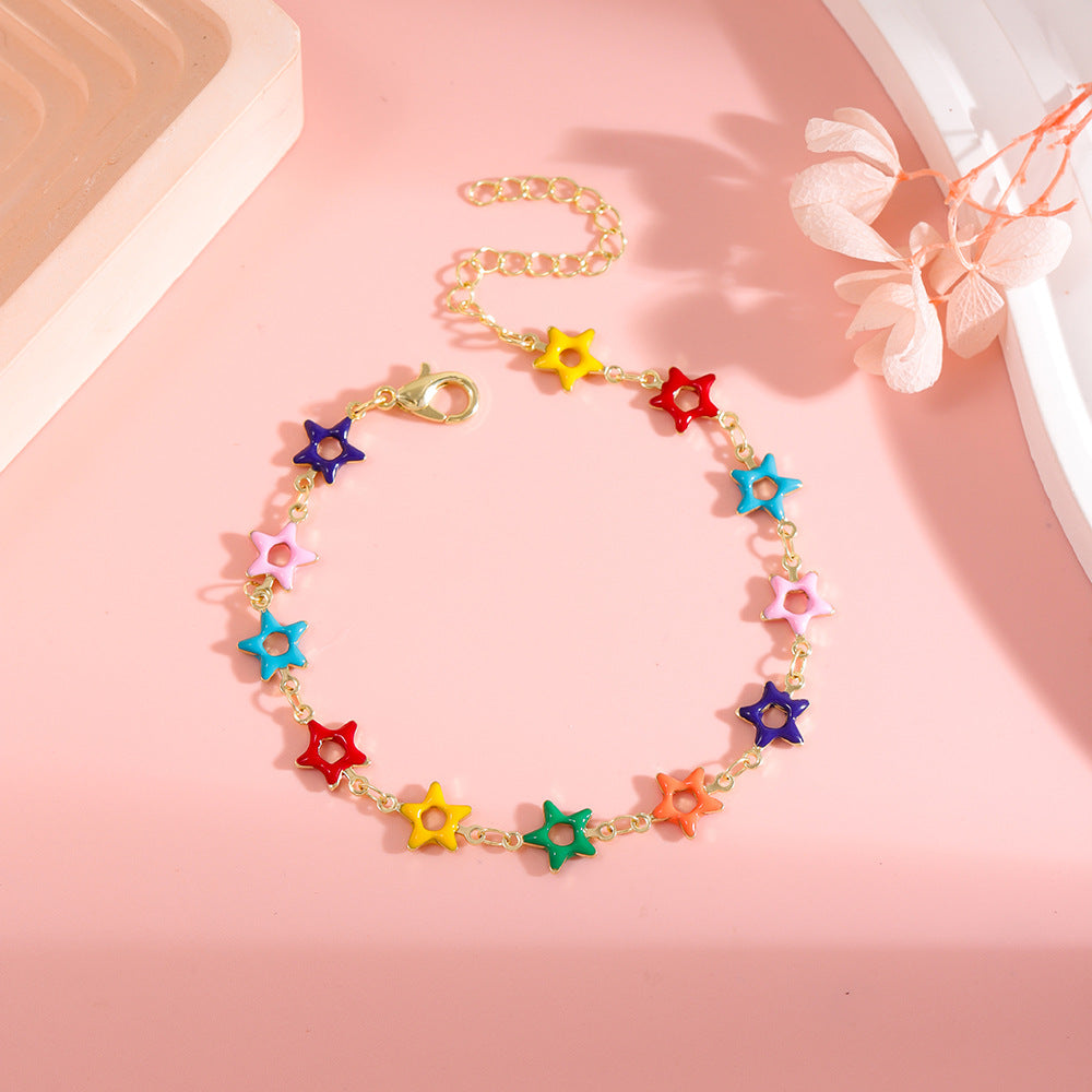 Colorful Star Charm Anklet Bowlift 1788164326