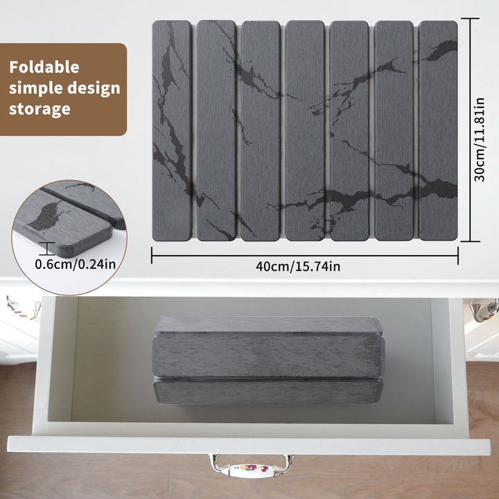 Elegant Marble Design Kitchen Draining Mat