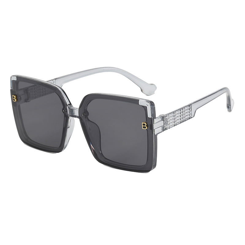 Women's fashionable square sunglasses with textured temple design Bowlift
