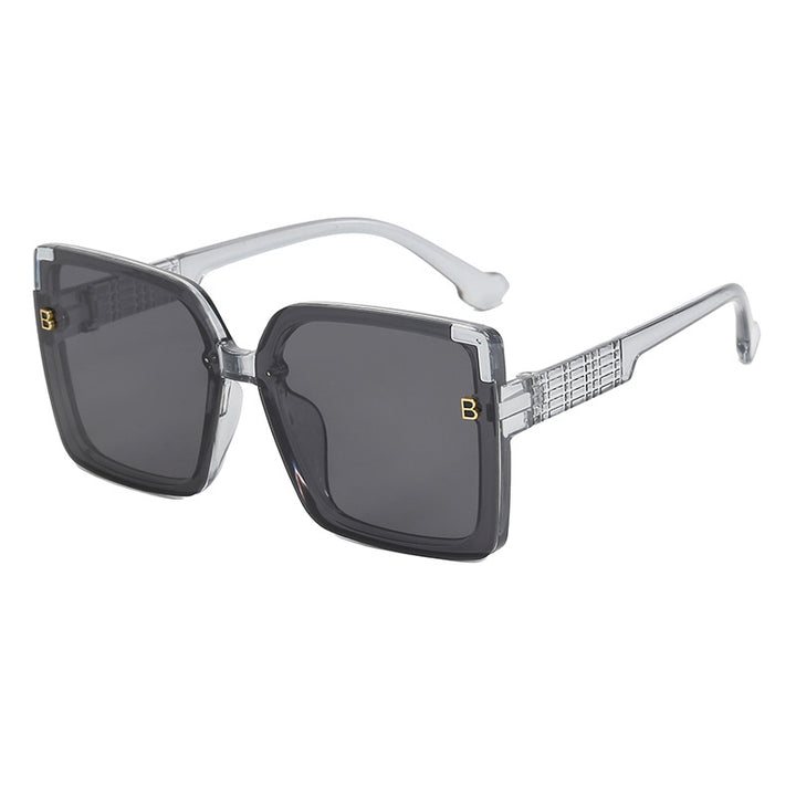 Women's fashionable square sunglasses with textured temple design Bowlift