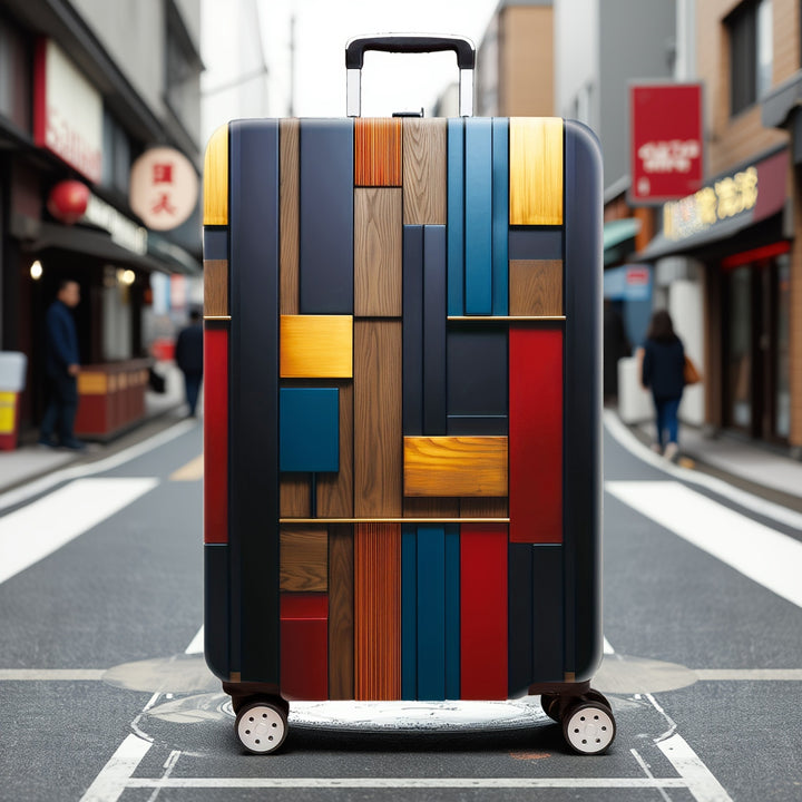 Hard Shell Luggage with Geometric Design Bowlift
