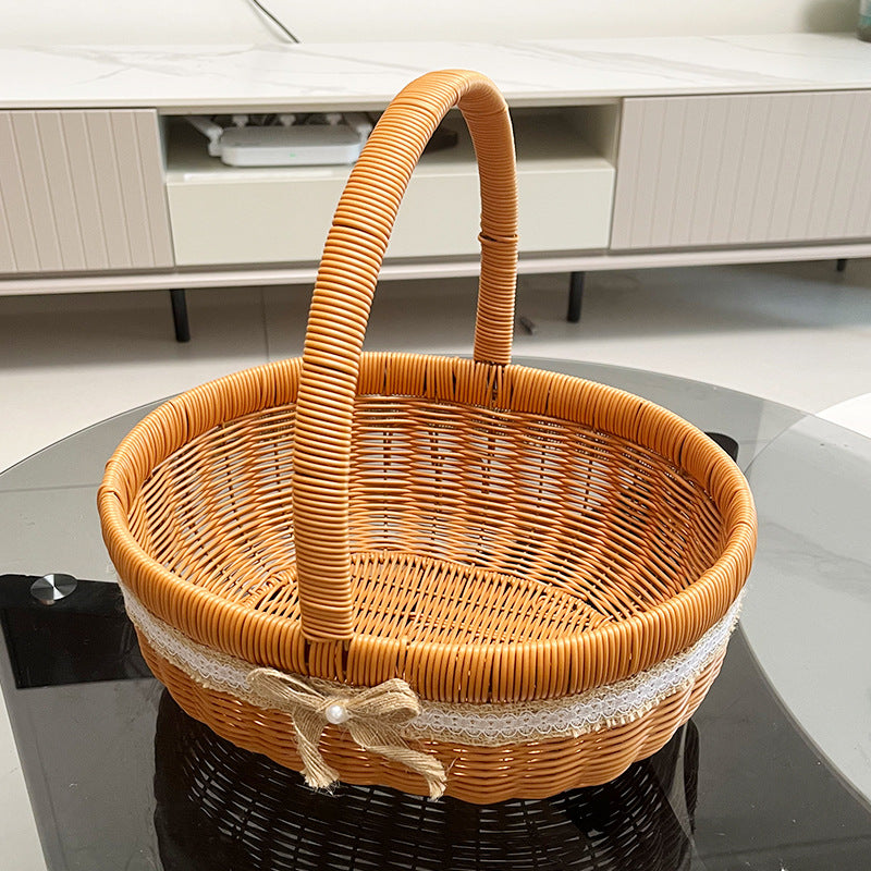 Handcrafted Decorative Wicker Basket Bowlift