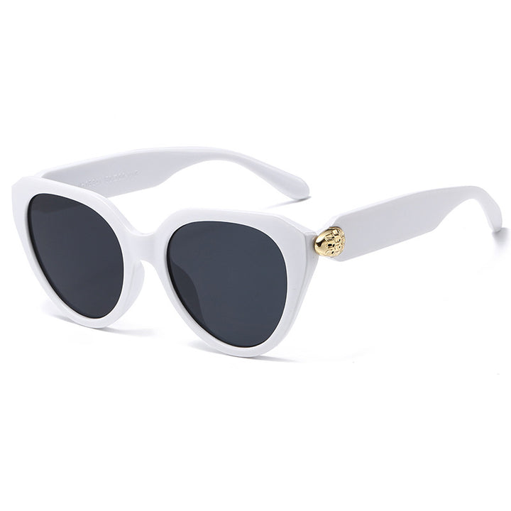 Ladies Cat-Eye Sunglasses with Golden Accents and Protective UV Filter Bowlift