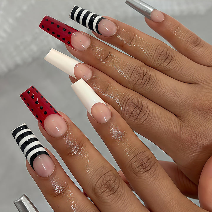 Decorative Long Press-On Nail Art Tips Bowlift