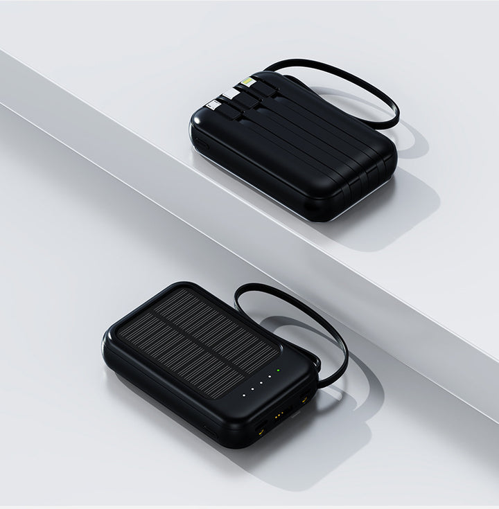 Portable Solar Power Bank with rugged design and integrated charging cable Bowlift