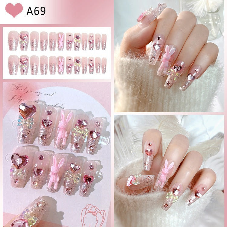 Decorative Floral Press-On Nail Tips Bowlift