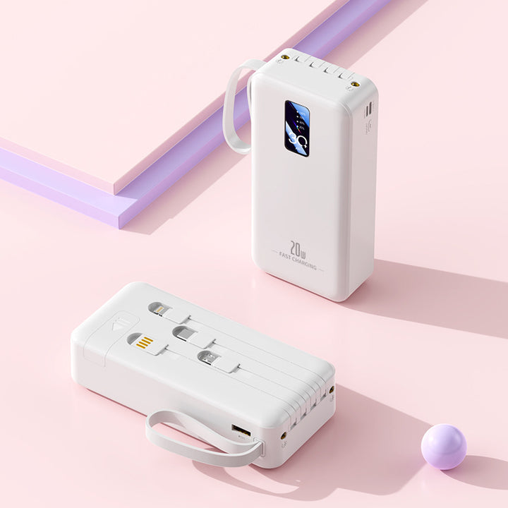 portable fast-charging power bank with integrated charging cables Bowlift