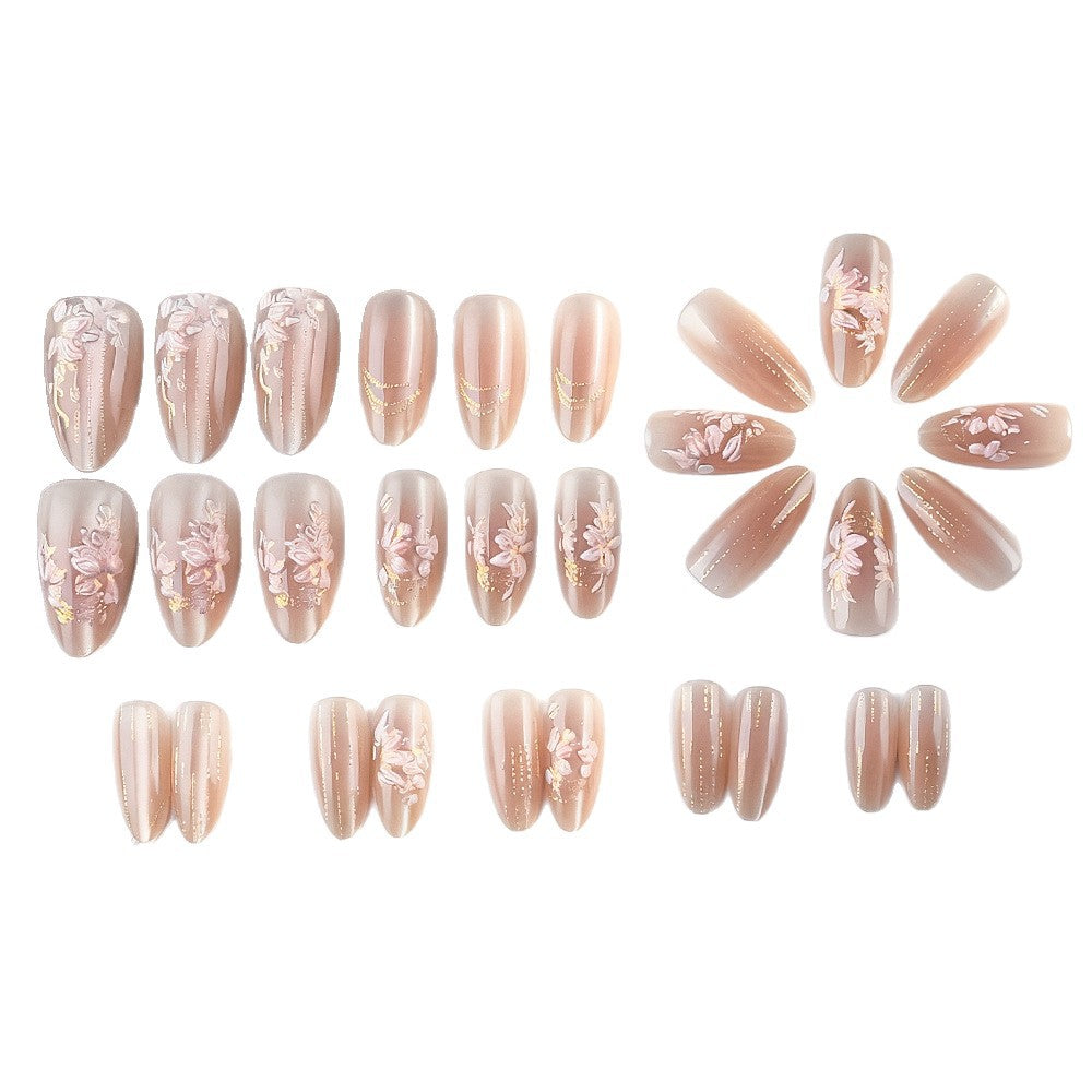Floral Embellished Press-On Nails Bowlift