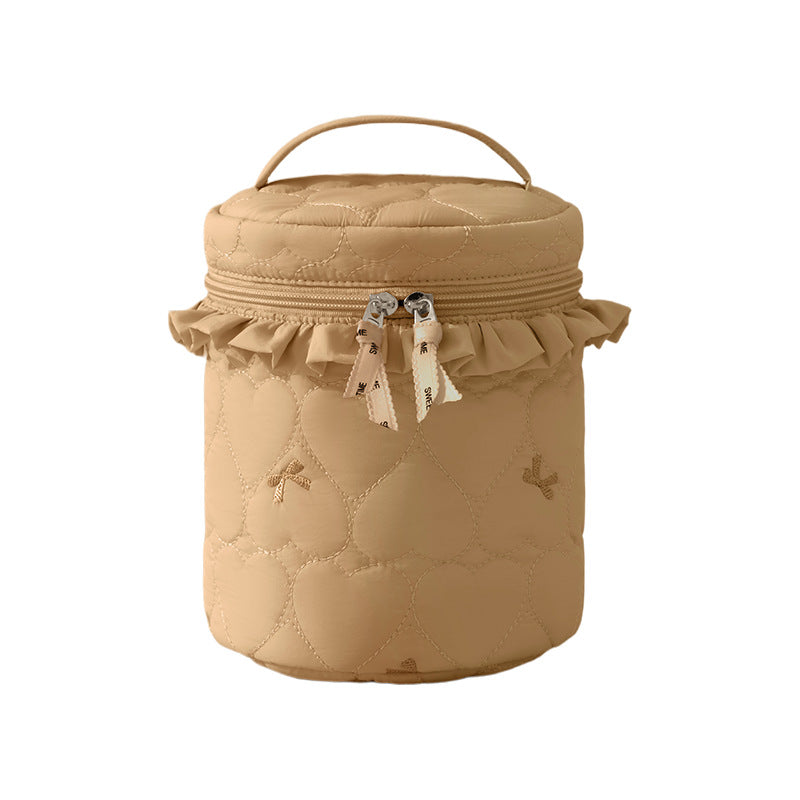 Quilted Makeup Storage Canister Bowlift