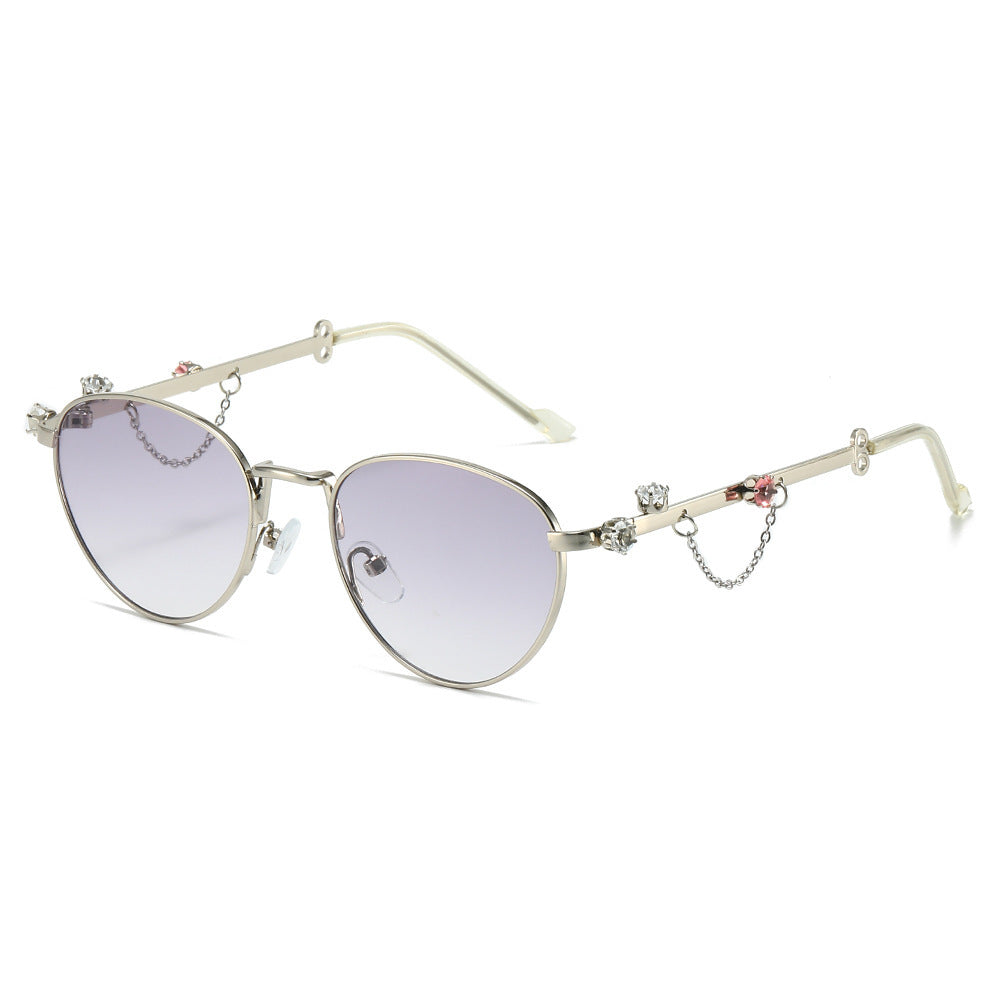 Decorative Rhinestone Cat-Eye Sunglasses Bowlift